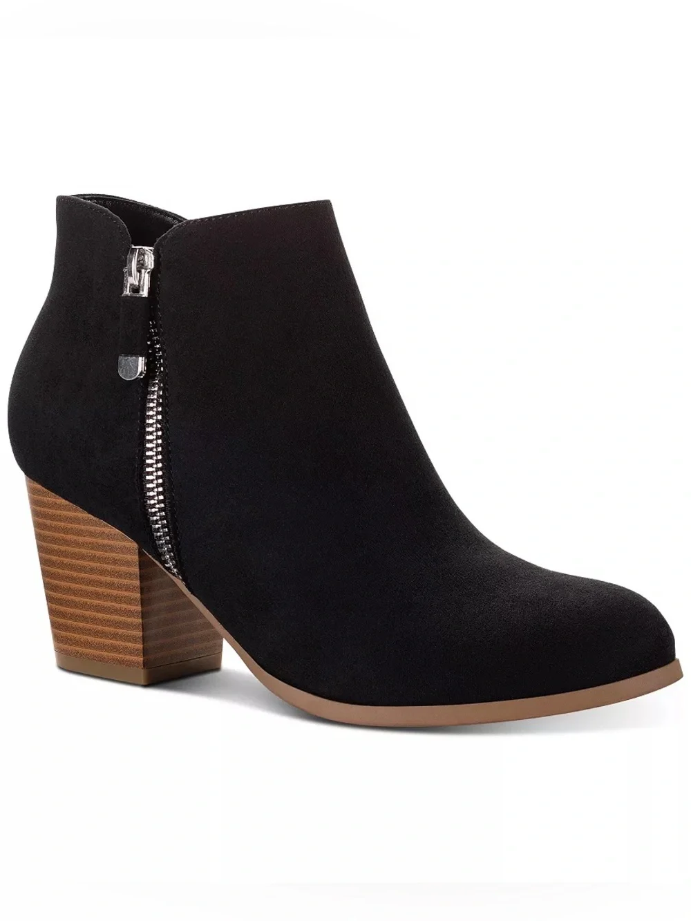 Style & Co Women's Masrinaa Ankle Booties Black Microsuede Size 9